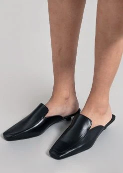 BY FAR Ingrid Mules - Black Gloss Leather SHOES