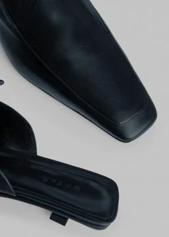 BY FAR Ingrid Mules - Black Gloss Leather SHOES