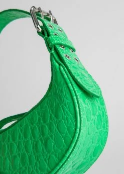 BY FAR Mini Soho Croc Leather Bag - Super Green ACCESSORIES