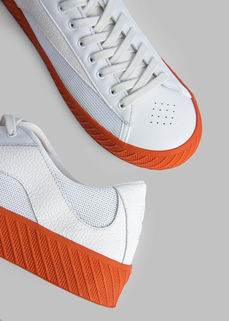 BY FAR Rodina Sneakers - Tangerine On White Men 4 BY FAR Rodina Sneakers - Tangerine On White Men