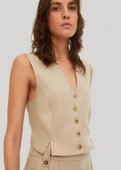 CLOTHING By Malene Birger Bettas Waistcoat - Nature