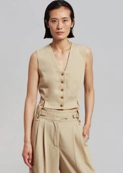 CLOTHING By Malene Birger Bettas Waistcoat - Nature