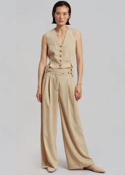 By Malene Birger Taal High Waist Trousers - Nature