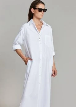 The Frankie Shop Cala Organic Cotton Shirt Dress - White