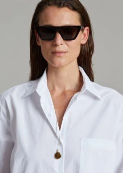 The Frankie Shop Cala Organic Cotton Shirt Dress - White