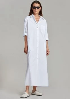 The Frankie Shop Cala Organic Cotton Shirt Dress - White