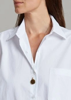 The Frankie Shop Cala Organic Cotton Shirt Dress - White