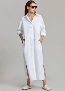The Frankie Shop Cala Organic Cotton Shirt Dress - White