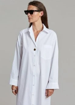 The Frankie Shop Cala Organic Cotton Shirt Dress - White