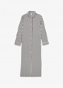 The Frankie Shop CLOTHING Cala Shirt Dress - Black Stripe 11 The Frankie Shop CLOTHING Cala Shirt Dress - Black Stripe