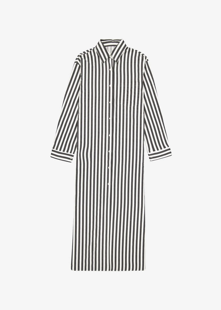 The Frankie Shop CLOTHING Cala Shirt Dress - Black Stripe 6 The Frankie Shop CLOTHING Cala Shirt Dress - Black Stripe