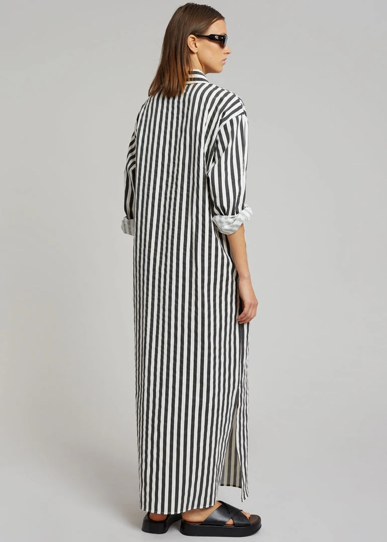 The Frankie Shop CLOTHING Cala Shirt Dress - Black Stripe 5 The Frankie Shop CLOTHING Cala Shirt Dress - Black Stripe