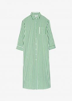The Frankie Shop CLOTHING Cala Shirt Dress - Green Stripe 17 The Frankie Shop CLOTHING Cala Shirt Dress - Green Stripe