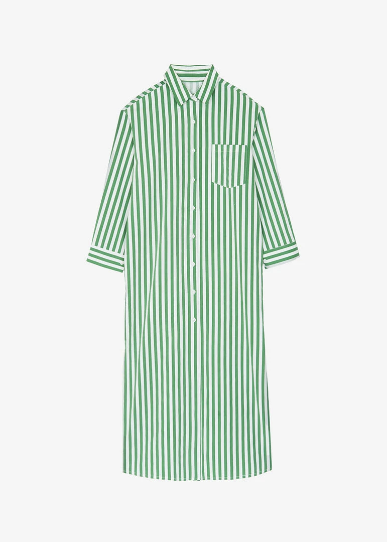 The Frankie Shop CLOTHING Cala Shirt Dress - Green Stripe 9 The Frankie Shop CLOTHING Cala Shirt Dress - Green Stripe