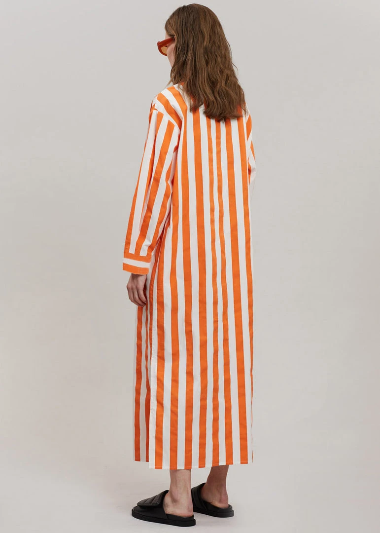 The Frankie Shop CLOTHING Cala Shirt Dress - Orange Stripe 9 The Frankie Shop CLOTHING Cala Shirt Dress - Orange Stripe
