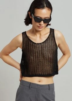 Angelo Bianco Camila Net Top - Black