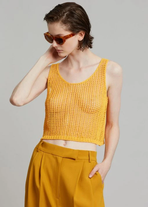 Angelo Bianco Camila Net Top - Orange Vacation Edit