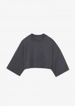 Paper Moon CLOTHING Cera Cropped Tee - Charcoal