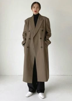 3.another CLOTHING Cerys Overcoat - Cocoa