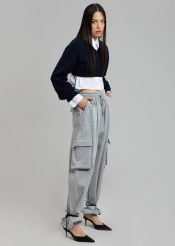 The Frankie Shop Chava Cargo Joggers - Heather Grey