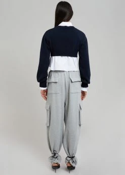 The Frankie Shop Chava Cargo Joggers - Heather Grey