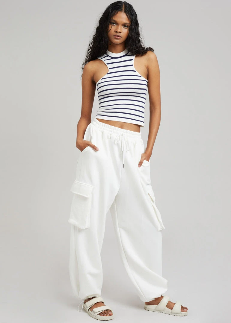The Frankie Shop Chava Cargo Joggers - White CLOTHING 2 The Frankie Shop Chava Cargo Joggers - White CLOTHING