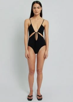 CLOTHING Christopher Esber Anglaise Tie Front One Piece - Black