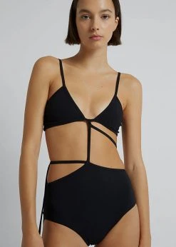 Christopher Esber Bikini Bandeau Tie One Piece - Black CLOTHING