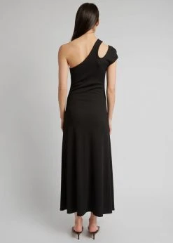 CLOTHING Christopher Esber Quartz Split Ruched Tank Dress - Black/Pink Stones