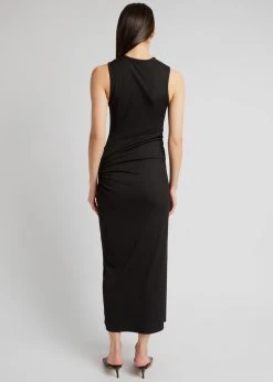 CLOTHING Christopher Esber Ruched Quartz Hip Tank Dress - Black/Yellow Stones