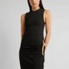 CLOTHING Christopher Esber Ruched Quartz Hip Tank Dress - Black/Yellow Stones