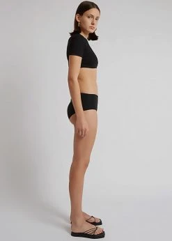 CLOTHING Christopher Esber Ruched Side Tie Brief - Black