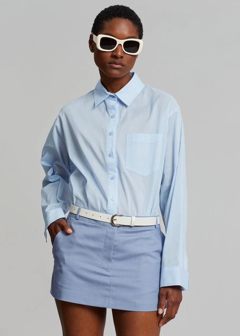The Frankie Shop CLOTHING Cleia Shirt - Light Blue 7 The Frankie Shop CLOTHING Cleia Shirt - Light Blue