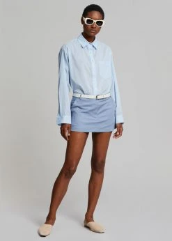 The Frankie Shop CLOTHING Cleia Shirt - Light Blue 17 The Frankie Shop CLOTHING Cleia Shirt - Light Blue