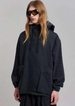 Farmers Market Cliff Denim Hoodie - Black Men