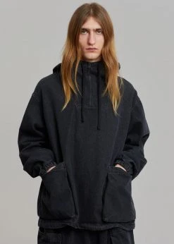 Farmers Market Cliff Denim Hoodie - Black Men 16 Farmers Market Cliff Denim Hoodie - Black Men