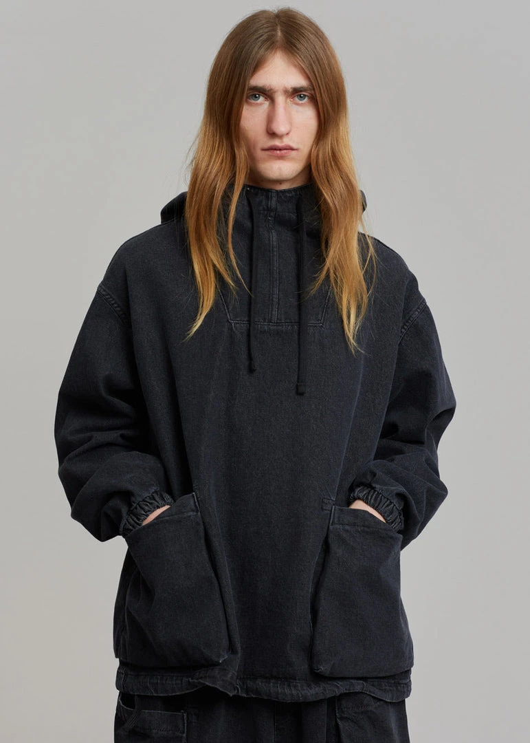 Farmers Market Cliff Denim Hoodie - Black Men 8 Farmers Market Cliff Denim Hoodie - Black Men