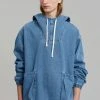 Farmers Market Men Cliff Denim Hoodie - Worn Wash
