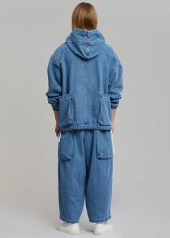 Farmers Market Men Cliff Denim Hoodie - Worn Wash 13 Farmers Market Men Cliff Denim Hoodie - Worn Wash