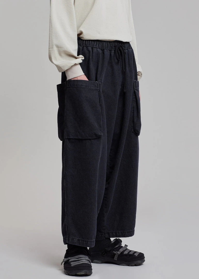The Farmers Market Men Cliff Denim Balloon Pants - Black 3 The Farmers Market Men Cliff Denim Balloon Pants - Black