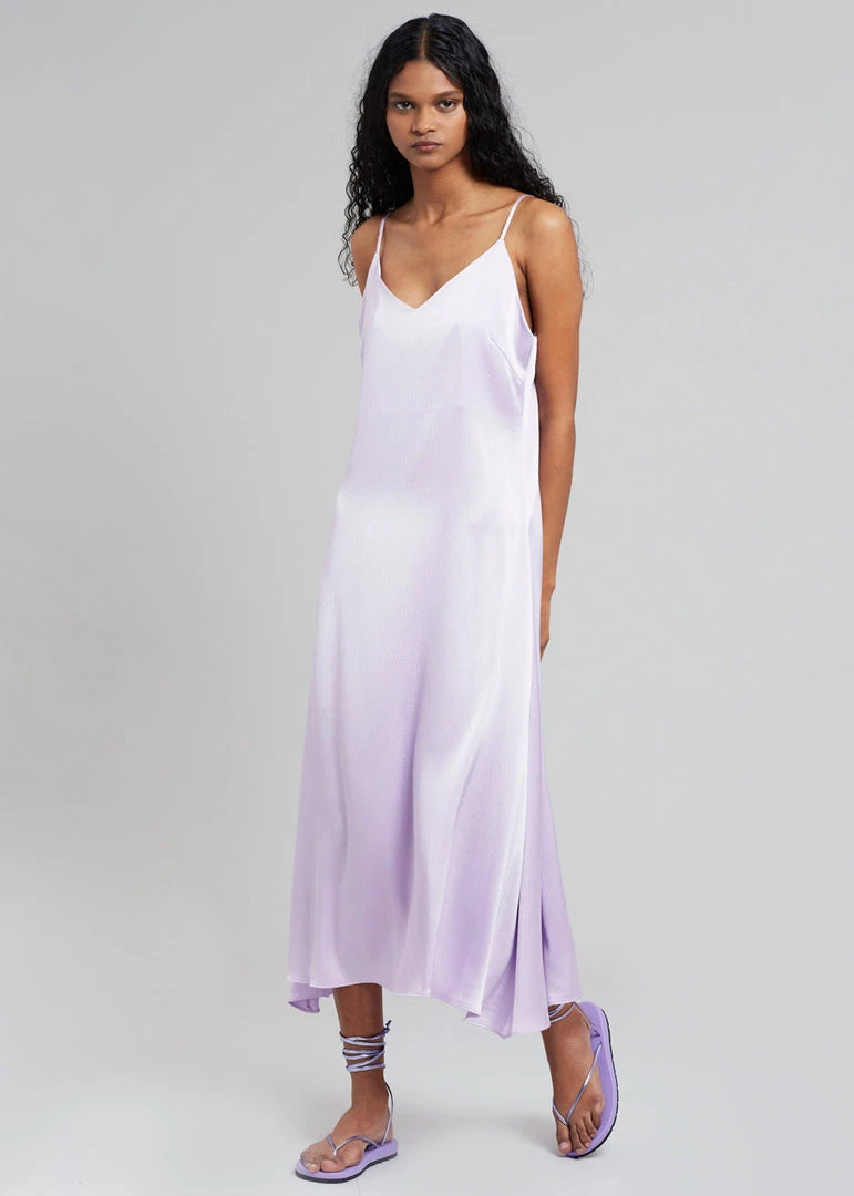Plus Hong Cordelia Satin Dress - Lilac 1 Plus Hong Cordelia Satin Dress - Lilac