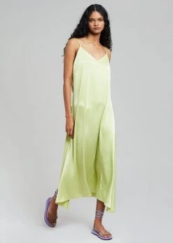 Plus Hong CLOTHING Cordelia Satin Dress - Lime