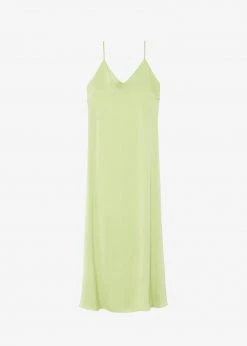 Plus Hong CLOTHING Cordelia Satin Dress - Lime