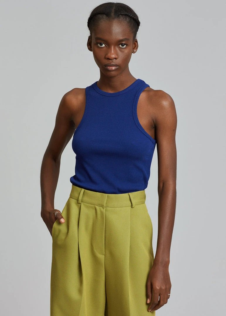 Cream Villa Corsy Ribbed Tank - Navy CLOTHING 3 Cream Villa Corsy Ribbed Tank - Navy CLOTHING