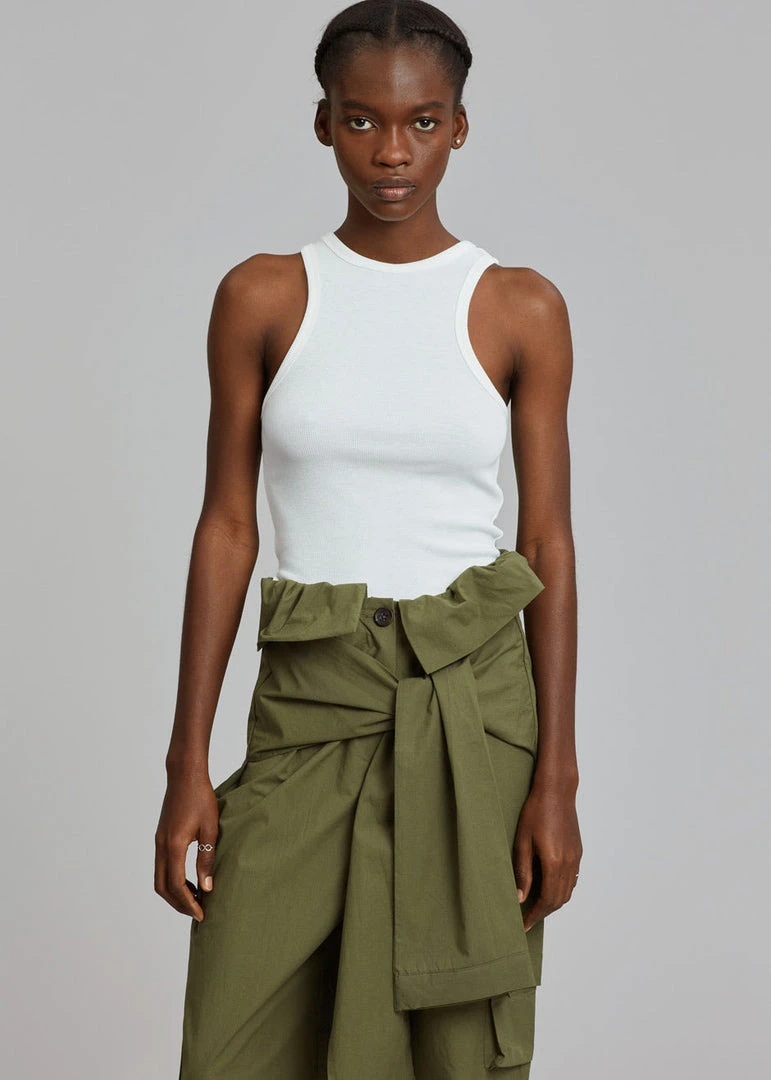 Cream Villa Corsy Ribbed Tank - Optic White 1 Cream Villa Corsy Ribbed Tank - Optic White