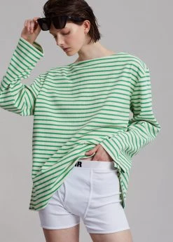 Another Avenue Cousteau Top - Green Stripe CLOTHING 7 Another Avenue Cousteau Top - Green Stripe CLOTHING