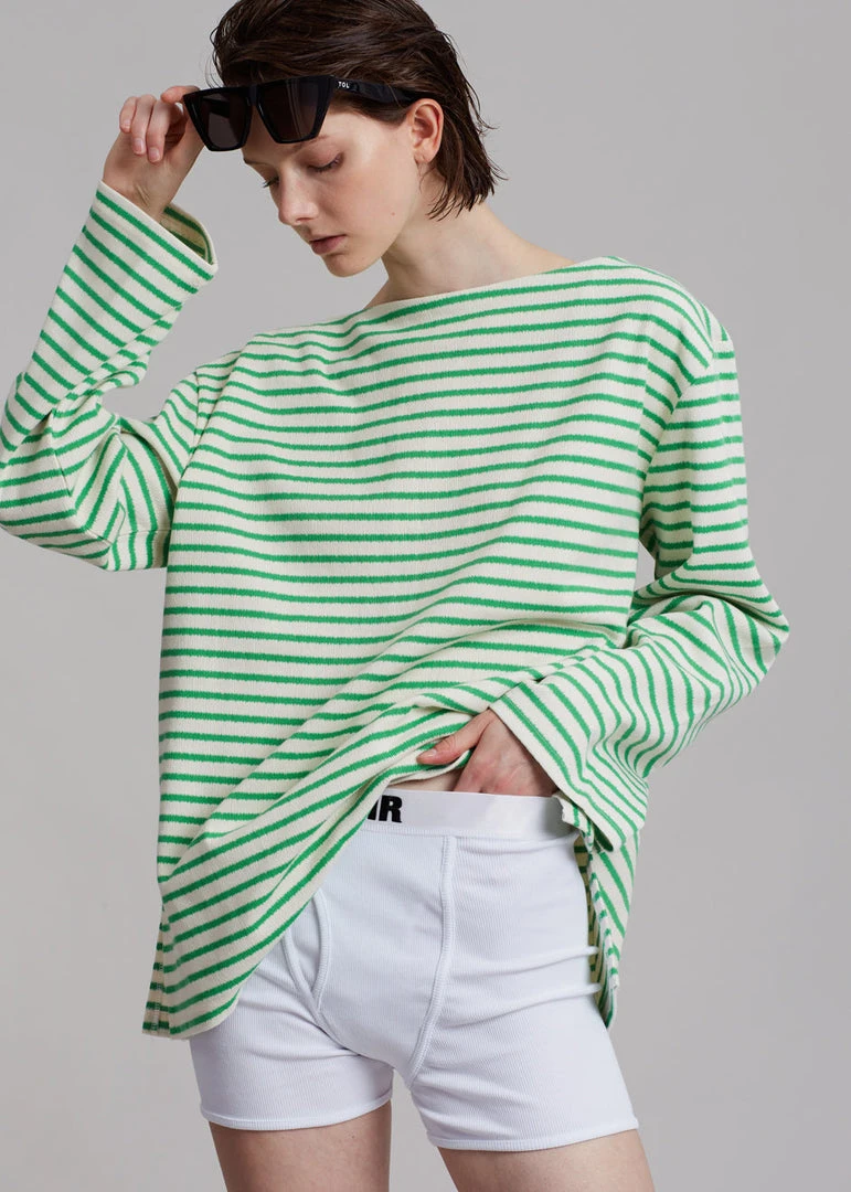 Another Avenue Cousteau Top - Green Stripe CLOTHING 4 Another Avenue Cousteau Top - Green Stripe CLOTHING
