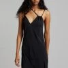 CLOTHING Covert Twist Strap Slip Dress - Black