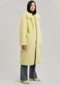 Art Is Over Dafna Sherpa Coat - Lemon CLOTHING