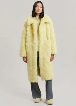 Art Is Over Dafna Sherpa Coat - Lemon CLOTHING